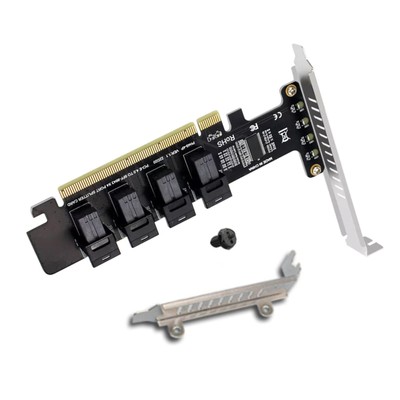 1PC Stable&Durable PCIe 4.0 Adapter Card 4*U.2 NVMe PCI-E X4/8/16 to SFF-8643