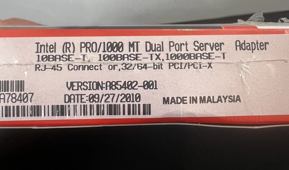 Adaptador Intel PRO/1000 MT de doble puerto para servidor versión A85402-001 sellado Foto 4 de 4