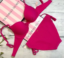 Maillot De Bain Une Pièce Victoria's Secret - Bleu Avec Noeud Et Pochette - Taille S