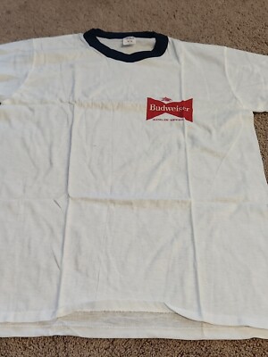 Vintage Single Stitch Budweiser King of Beers Beer Adult T-shirt Large