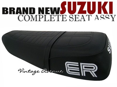SUZUKI TS125ER Complete Seat Saddle With HP Seat Cover & ER Logo - Black 11 thumbnail image
