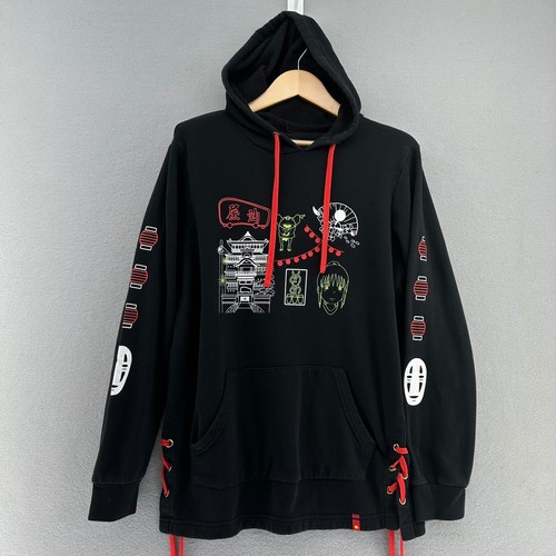 Spirited Away Studio Ghibli Hoodie Graphic Print Lace Up SZ M Anime Manga Retro