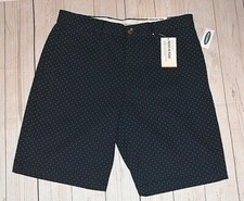 OLD NAVY MEN'S BUILT IN FLEX ULTIMATE SLIM NAVY POLKA DOTS SHORTS 10'' SIZE 34
