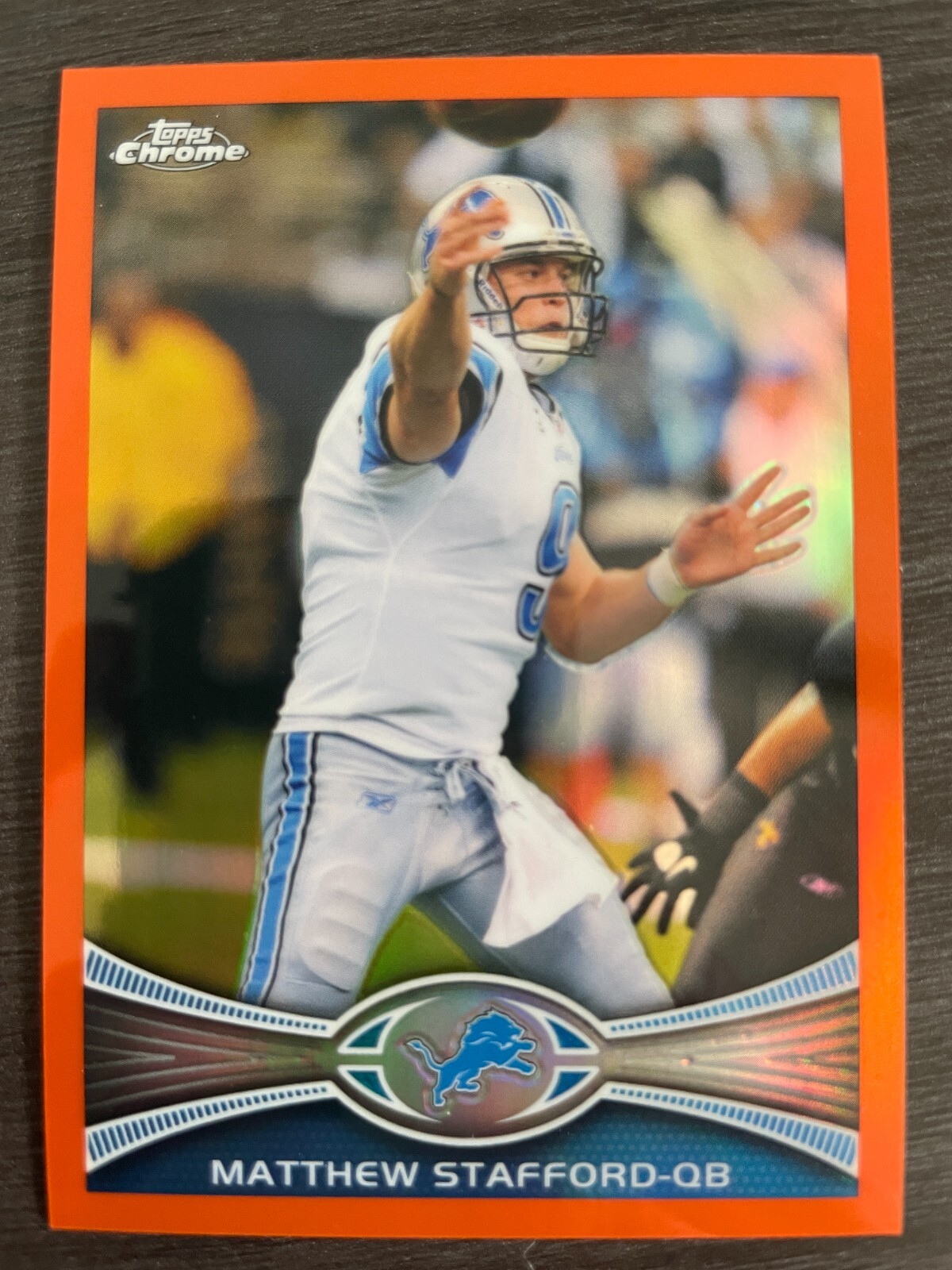 2012 Topps Chrome Matthew Stafford #126 Detroit Lions Orange Refractor