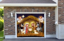 Christmas Nativity Scene Garage Door Cover Color Door Banner Billboard 7' x 8'