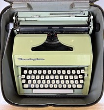 Vintage 1960’s Remington Fleetwing Portable Two Tone Typewriter Mist Green thumbnail