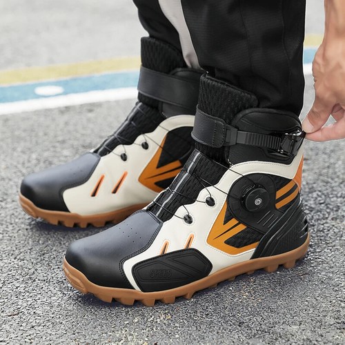 Motorcycle Protective Boots Men's High-top Outdoor Training Cycling Shoes Racing - Picture 4 of 26