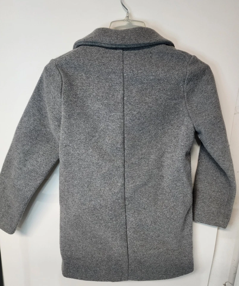 ZARA gray wool blend peacoat w/ butons size 10 formal coat - Image 2 of 4