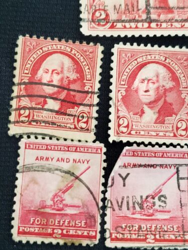 Lot (7) Vintage 1926 1932 United States 2 Cent Stamps WASHINGTON LIBERTY DEFENSE - Picture 3 of 5