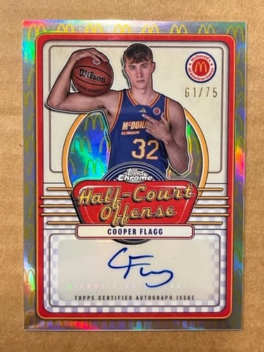 COOPER FLAGG 2024 Topps McDonald's All-American Chrome LOGO Refractor AUTO 61/75