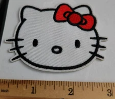 Hello Kitty Face Embroidered  Sew/Iron On Patch