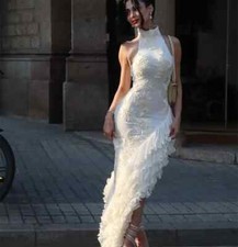 Halter Neck Mermaid Prom Dresses 2025 Sleeveless Embroidery Appliques Evening