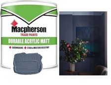 2.5lt Macpherson Durable Flat Matt Scrubbable Easycare Paint Wine Dark Blue