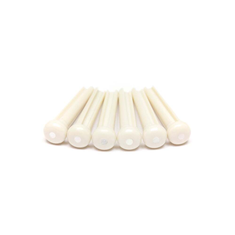 Graph Tech TUSQ Traditional Bridge Pins, White w/ Mother of Pearl Inlay
