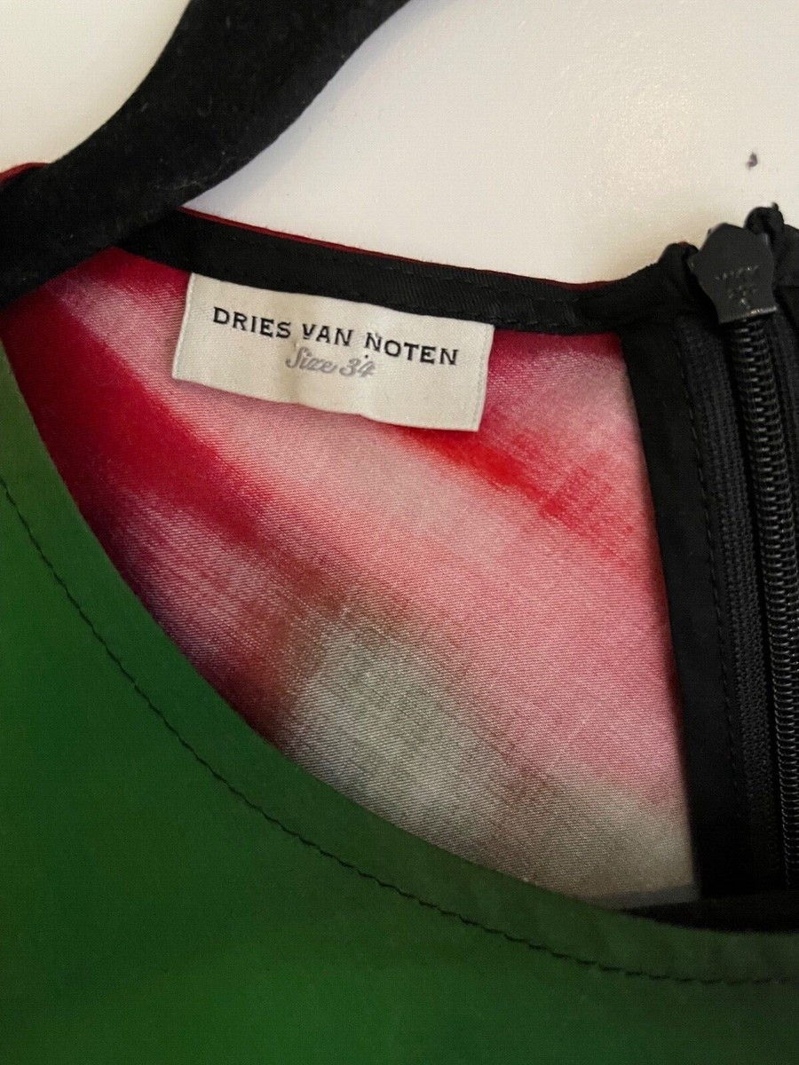 Dries Van Noten Ruched Printed Cotton-Poplin Midi Dress | eBay