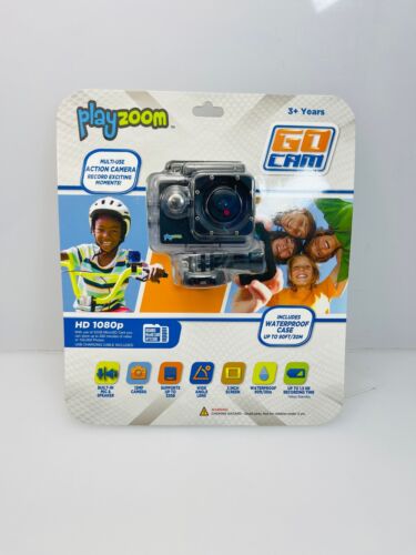 PlayZoom GoCam Black Waterproof Kids Action Camera 1080p Black - Afbeelding 1 van 3