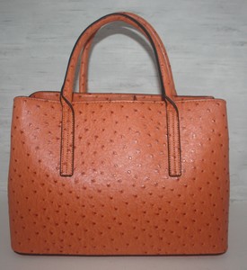 Manufacturer Inventory Limit Bebe Aubrey Ostrich Satchel Orange Vegan Leather Cross Body Handbag Card Case Increase Interview Az