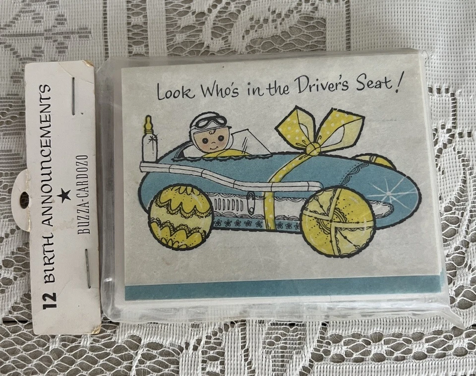Vintage 3 Packs Of 12  Buzza - Cardozo Classic Boy Birth Announcements Sealed - Image 4 of 4