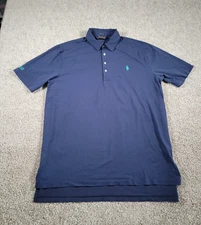 POLO GOLF Ralph Lauren Mens XL Stretch Lisle Dark Blue Short Sleeve Polo Shirt