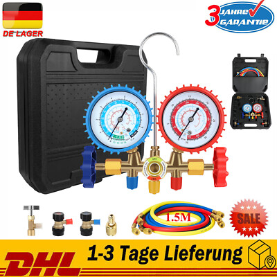 R134a R22 R12 R502 Klimaanlage Manifold Messgerät Set 5FT Schlauch AC Kühlung