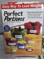 Perfect Portion Control 14 piece Set Plus Guide New 7 Containers And Lids