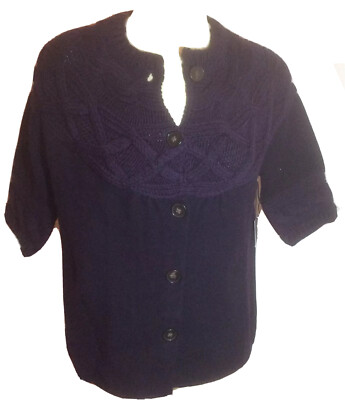 NWT Premise $235 Dark Navy Blue Wool Blend Cardigan Sweater Size Large 