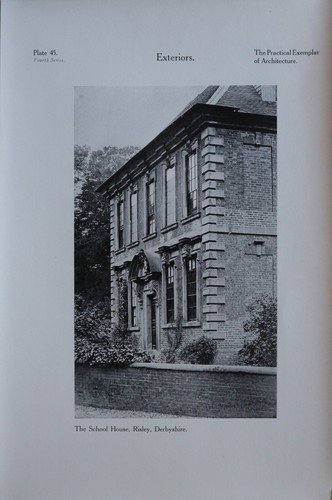 1909 ARCHITECTURE PRINT EXTERIOR THE SCHOOL HOUSE RISLEY DERBYSHIRE