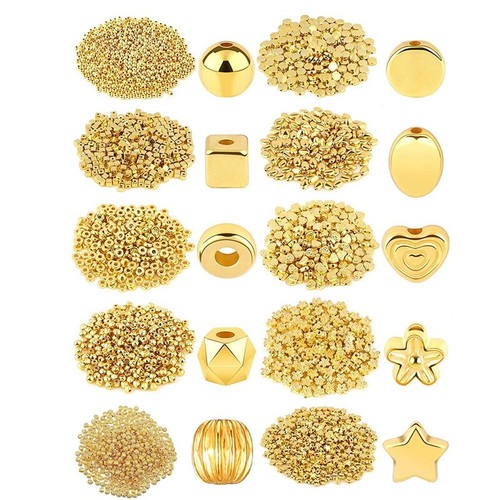 Perles en acier inoxydable doré (IP : placage ionique), perles