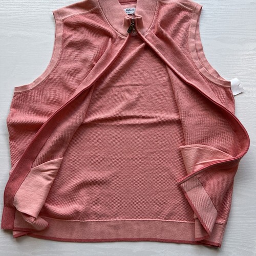 Tommy Bahama Coolside IslandZone Full Zip Vest Mens XLarge Pink Knit Golf New - Picture 11 of 16