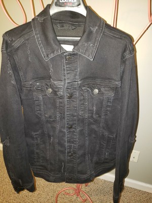 dark distressed denim jacket