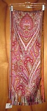 Anne Klein Brick Berry Beautiful Satin Polyester Paisley Design Scarf New w/Tag