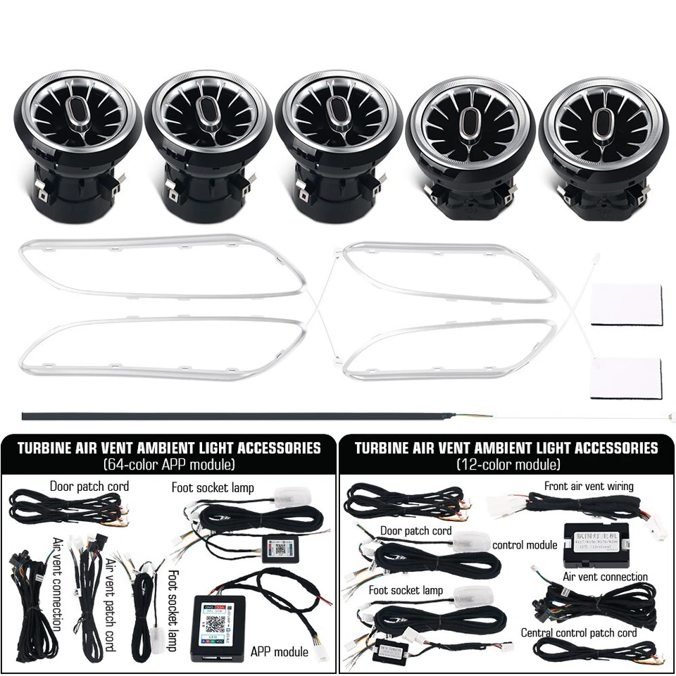 APP de luz ambiental de ventilación de aire LED para Mercedes Benz W117 CLA180 CLA200 CLA250 CLA45 Foto 3 de 4