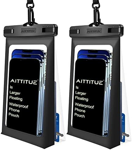 2-Pack Large Waterproof Floating Phone Pouch with Clear Protector and Float Design