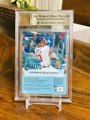 Ronald Acuna Jr /25 BGS 9.5 10 Auto Orange Refractor Topps 2019