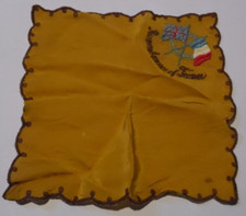 WW1 Remembrance of France silk hankie with French & British flag 18cmx18cm