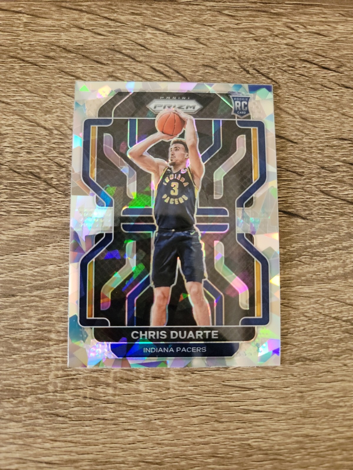 2021-22 Prizm Basketball Silver Cracked Ice Chris Duarte Rookie Pacers Card #315