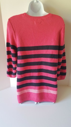 Croft & Barrow Damen Pullover große rosa Streifen - Bild 2 von 12