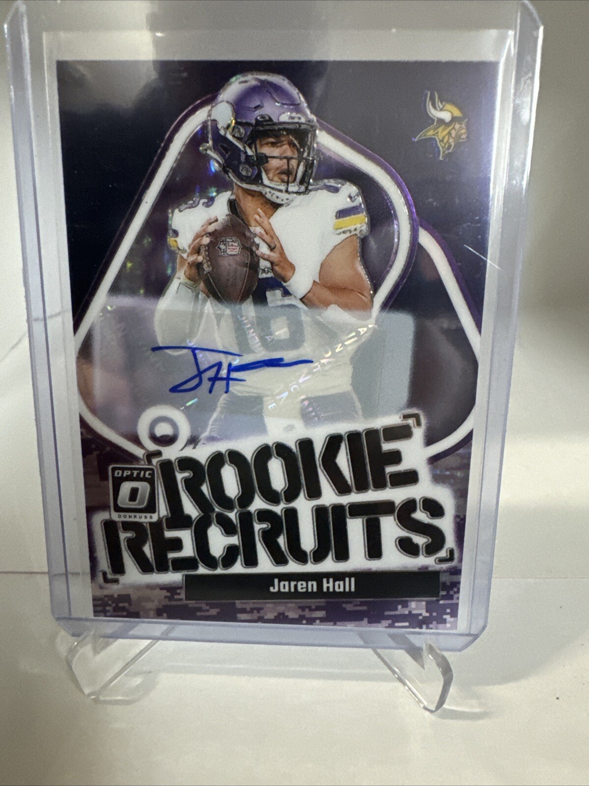 Jaren Hall 2023 Panini Auto Rookie Recruit Optic /25 FOTL Purple Stars