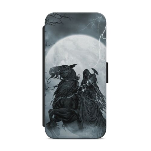 Skull Grim Reaper Moon WALLET FLIP PHONE CASE COVER FOR IPHONE SAMSUNG z11