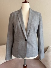 Banana Republic Women s Lt. Heather Gray Blazer Single Button Jacket Size 8
