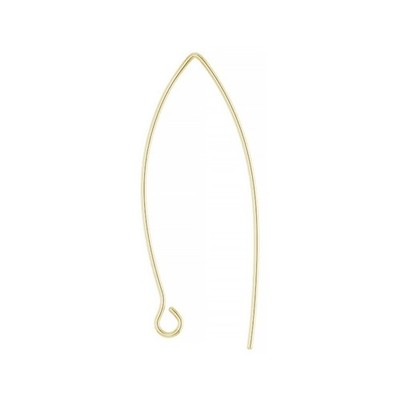 14K Solid Gold & Silver Earring Post Long French Ear Wires /Ring