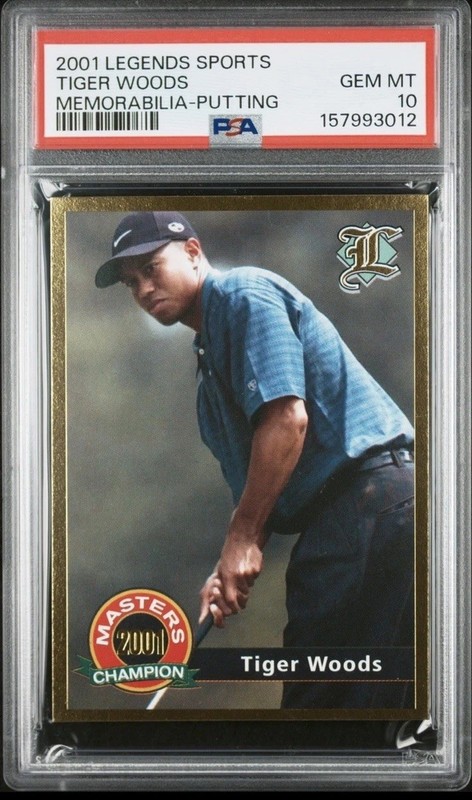Tiger Woods 2001 Legends Sports Putting Rookie RC PSA 10 POP 2 I OWN BOTH