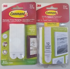 Command Large Picture Hanging Strips White 16 Pairs Total