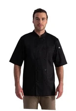  Unisex Volnay Chef Coat Large Black - New
