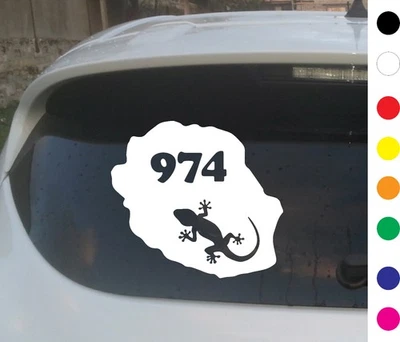Sticker autocollant La Réunion 974 – dom tom – Vinyle Premium