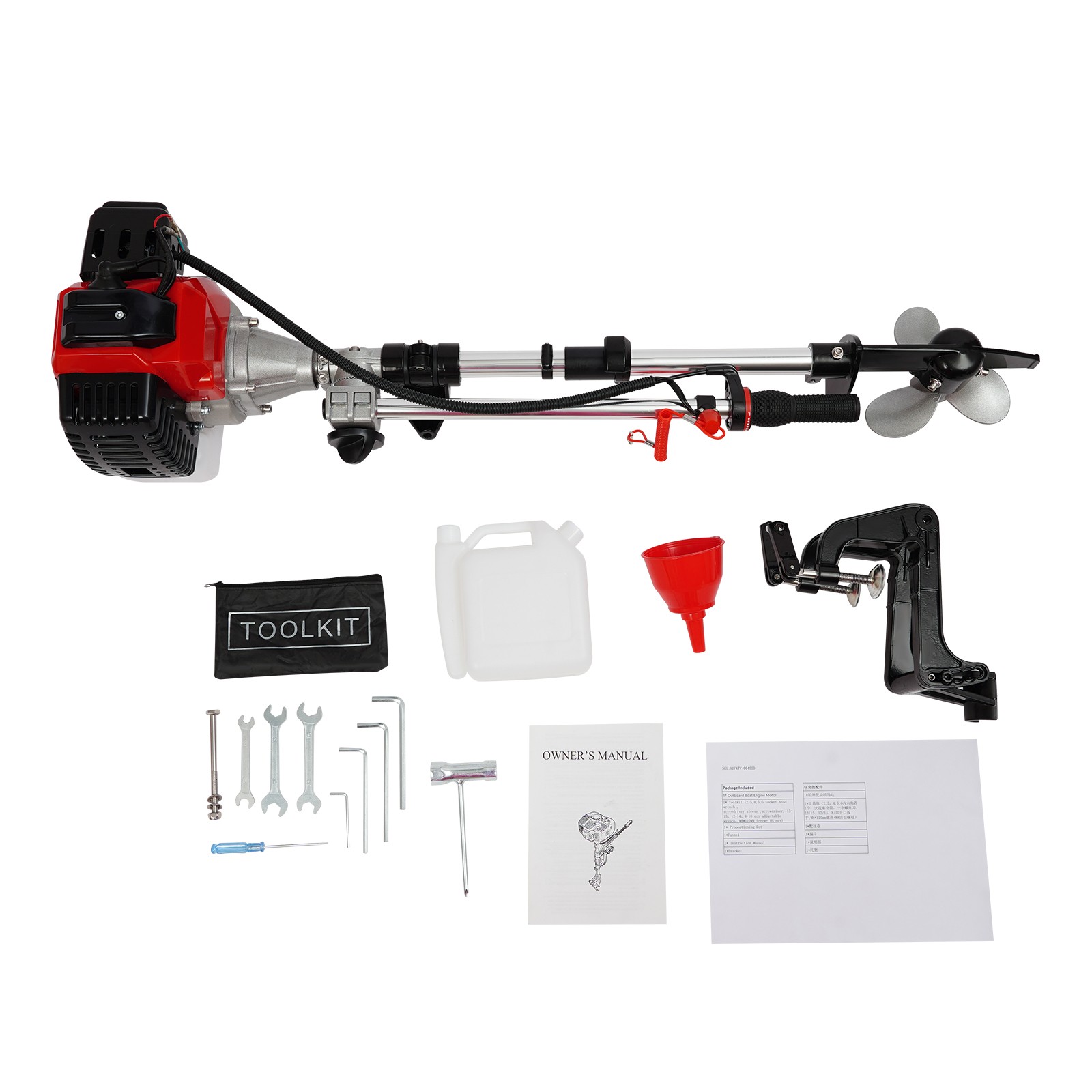 2 Stroke 2.3 HP Outboard Motor Kayak Boat Engine Heavy Duty air cooling System