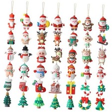 Middle Christmas Rubber Ornaments, 3D Shaped Xmas Tree Ornaments 42 Pcs