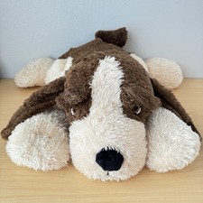 HUGE Jaag Brown Puppy Dog 32  Stuffed Plush Laying Toy Weighted Beans