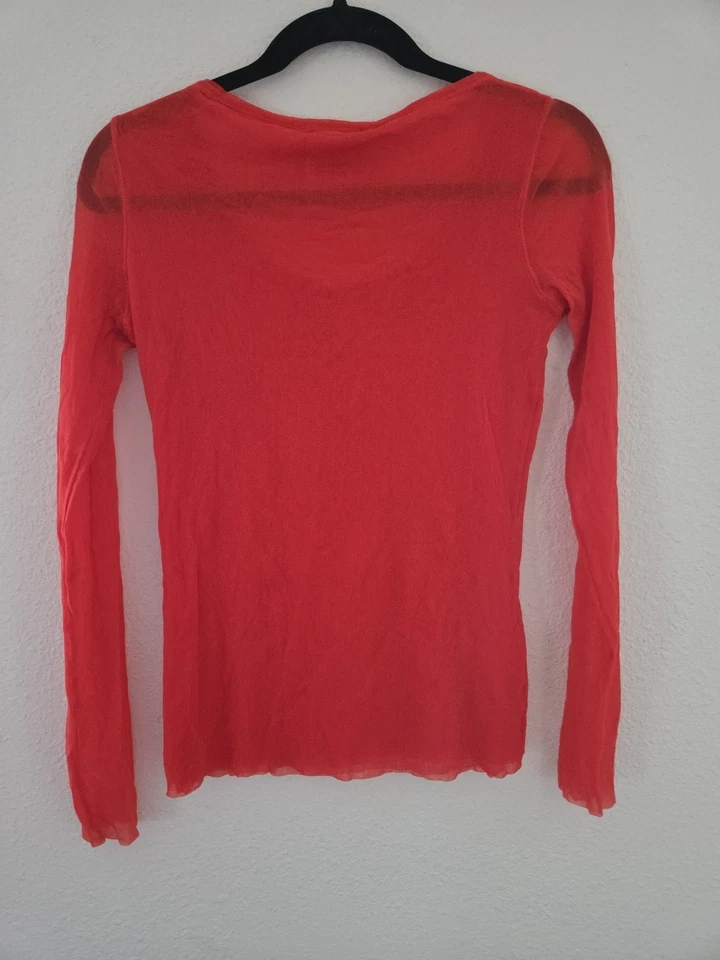 Jean Paul Gaultier naranja transparente manga larga Y2k Fuzzi de colección para mujer talla L Foto 4 de 4