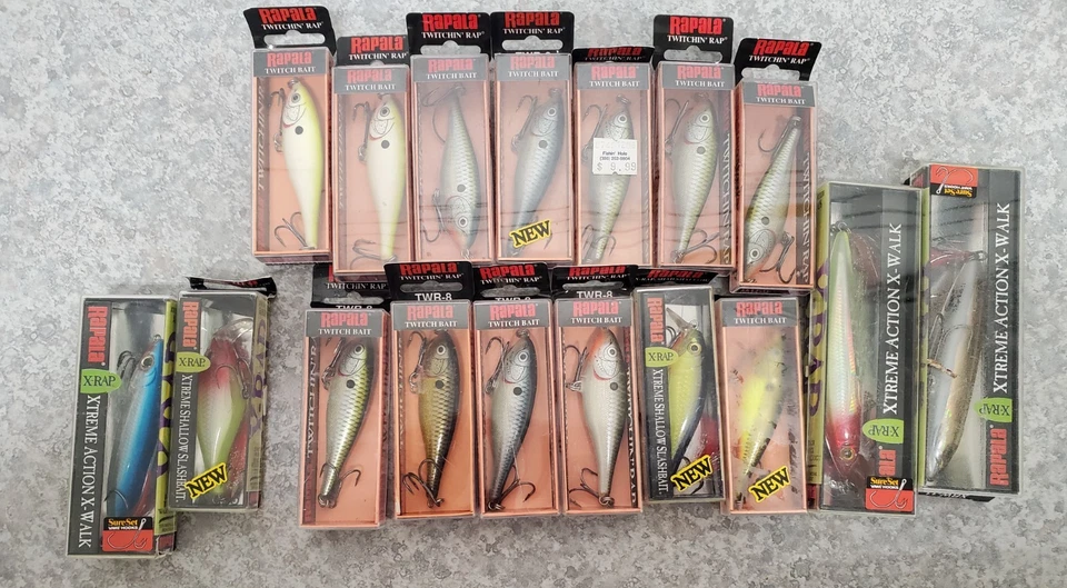 Lote de 17 Señuelos de Pesca RAPALA Twitchin Rap + X Raps NUEVO en CAJA Foto 2 de 4